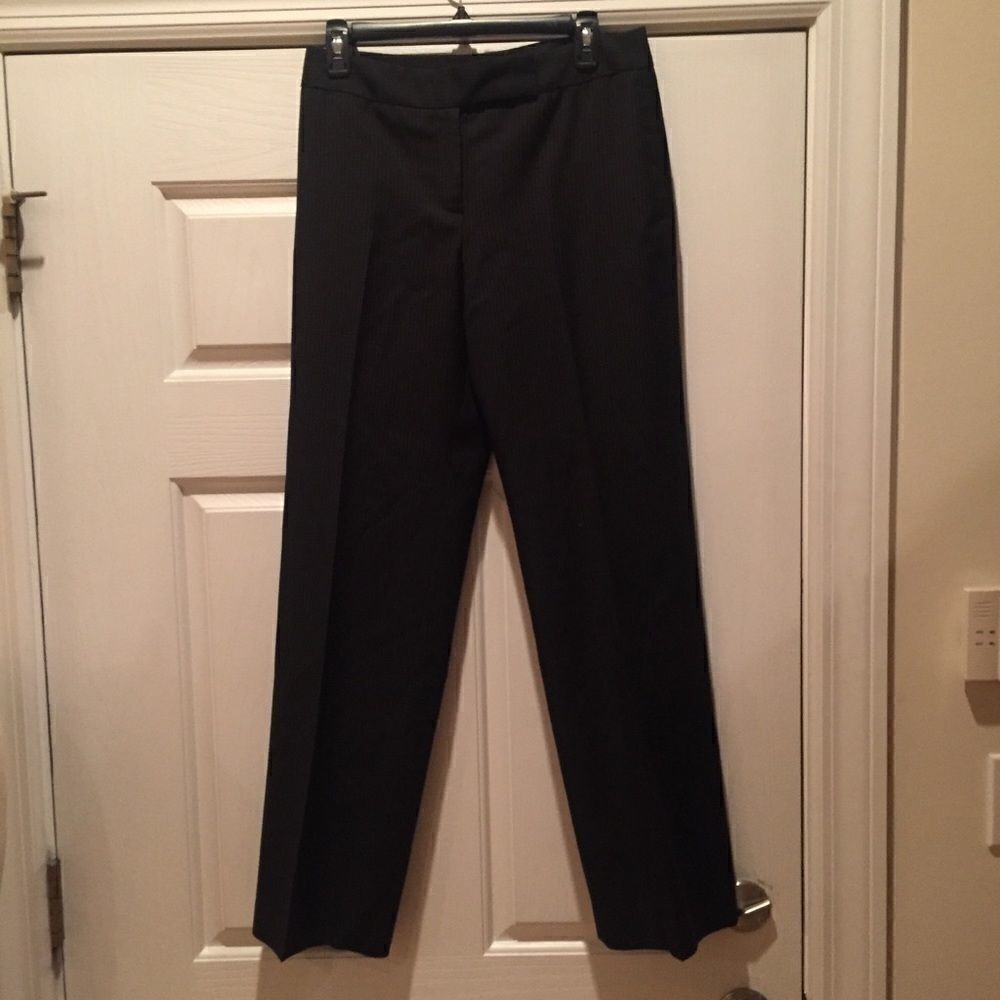 Ann Taylor Pinstripe Black Pants
